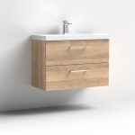 800mm Wall Hung 2 Drawer Vanity & Basin 3 - Image 8
