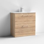 800mm Floor Standing 2 Drawer Vanity & Basin 2 - Image 8