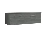 Wall Hung 2 Drawer Vanity Unit 1200MM - No Worktop and Basin - Image 3
