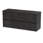 1200mm Wall Hung 4-Drawer Unit - No Worktop - Image 5