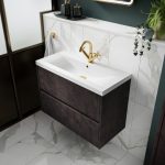 600mm Wall Hung 2-Drawer Unit & Basin 1 - Image 5