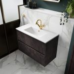 800mm Wall Hung 2-Drawer Unit & Basin 2 - Image 4