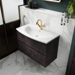600mm Wall Hung 2-Drawer Unit & Basin 4 - Image 5