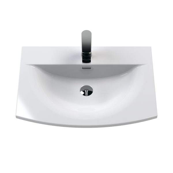 Furniture Curved Ceramic Basin 1 Tap Hole 600mm