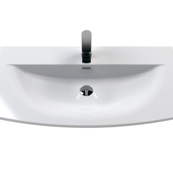 Furniture Curved Ceramic Basin 1 Tap Hole 800mm