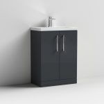 600mm Floor Standing 2-Door Vanity & Ceramic Basin - Image 5