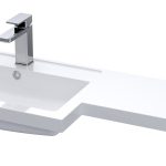 L Shaped Polymarble Basin - Left Hand