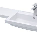 L Shaped Polymarble Basin - Right Hand