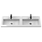 1200mm Wall Hung 4-Drawer Unit & Double Basin 2 - Image 6