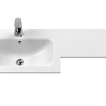 L-Shaped Solid Stone Basin - Left Hand - White