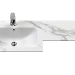 L-Shaped Solid Stone Basin - Left Hand - Marble