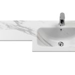 L-Shaped Solid Stone Basin - Right Hand - Marble