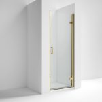 Lucie 8mm Brushed Brass Hinged Door