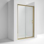 Lucie 8mm Brushed Brass Single Sliding Door