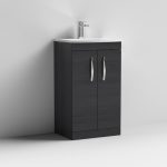 Floor Standing 2 Door Vanity With Curved 1 Tap Hole Basin 500mm - Image 4