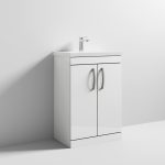 Floor Standing 2 Door Vanity With Mid-Edge 1 Tap Hole Basin 600mm