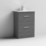 Floor Standing 2 Drawer Vanity With Minimalist 1 Tap Hole Basin 600mm - Image 3