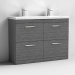 1200mm Floor Standing 4 Drawer Vanity Unit With Twin Basin - Image 3