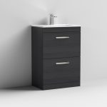 Floor Standing 2 Drawer Vanity With Minimalist 1 Tap Hole Basin 600mm - Image 4