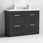 1200mm Floor Standing 4 Drawer Vanity Unit With Twin Basin - Image 4