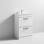 Floor Standing 2 Drawer Vanity With Thin-Edge 1 Tap Hole Basin 600mm