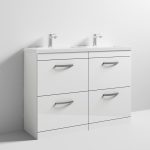 1200mm Floor Standing 4 Drawer Vanity Unit With Twin Basin