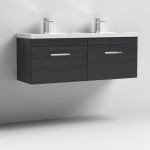 1200mm Wall Hung Cabinet With Double Basin - Image 4