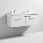1200mm Wall Hung Cabinet With Double Ceramic Basin