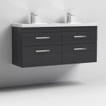 1200mm Wall Hung Cabinet With Double Basin - Image 4