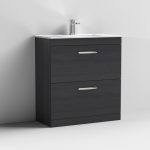 800mm 2 Drawer Floor Standing Vanity Unit With 1 Tap Hole Basin - Image 4