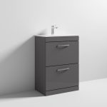 Floor Standing 2 Drawer Vanity With Minimalist 1 Tap Hole Basin 600mm - Image 2