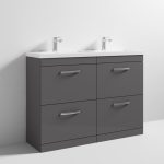 1200mm Floor Standing 4 Drawer Vanity Unit With Twin Basin - Image 2