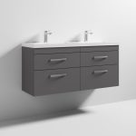 1200mm Wall Hung Cabinet With Double Basin - Image 2