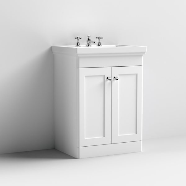600mm Floor Standing 2-Door Vanity & Basin 3TH