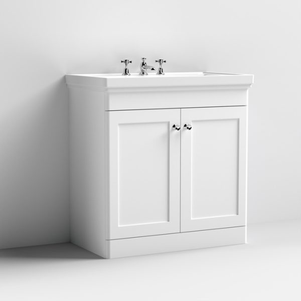 800mm Floor Standing 2-Door Vanity & Basin 3TH