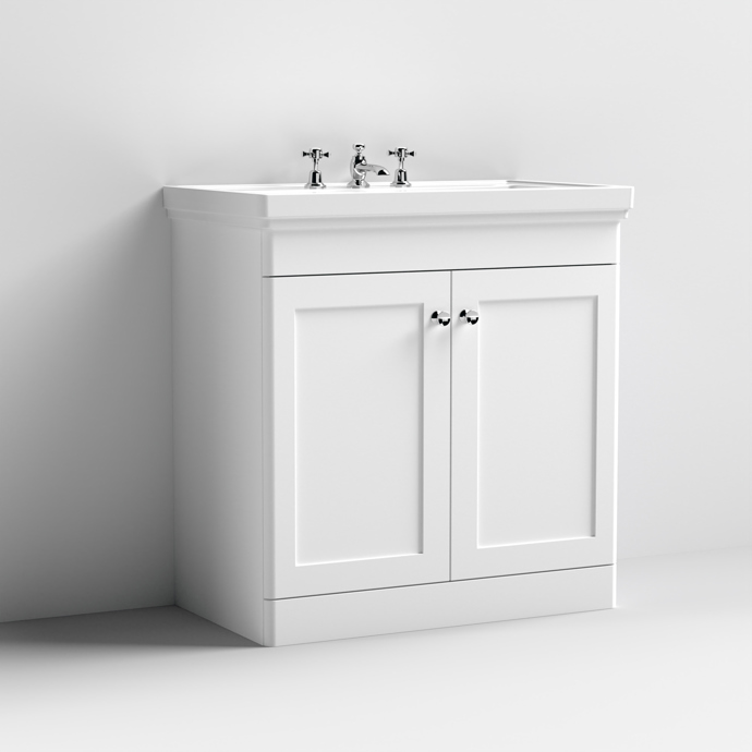 CLC126B-nuie-web.jpg 800mm Floor Standing 2-Door Vanity & Basin 3TH - Image 1