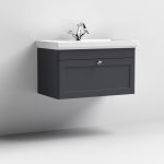 800mm Wall Hung 1-Drawer Vanity & Basin 1TH - Image 3