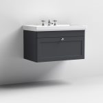 800mm Wall Hung 1-Drawer Vanity & Basin 3TH - Image 3