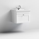 600mm Wall Hung 1-Drawer Vanity & Basin 1TH