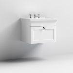 600mm Wall Hung 1-Drawer Vanity & Basin 3TH