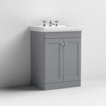600mm Floor Standing 2-Door Vanity & Basin 3TH - Image 2