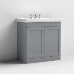 800mm Floor Standing 2-Door Vanity & Basin 3TH - Image 2