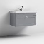 800mm Wall Hung 1-Drawer Vanity & Basin 1TH - Image 2