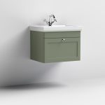 600mm Wall Hung 1-Drawer Vanity & Basin 1TH - Image 4