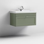 800mm Wall Hung 1-Drawer Vanity & Basin 1TH - Image 4