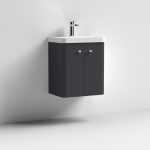500mm Wall Hung 2-Door Vanity & Basin - Image 2