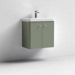600mm Wall Hung 2-Door Vanity & Basin - Image 3
