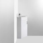 1 Door Corner Cabinet & Basin White Gloss