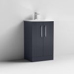 500mm Floor Standing 2 Door Vanity & Curved Basin - Image 3