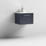 500mm Wall Hung Single Drawer Vanity With Minimalist Basin - Image 3